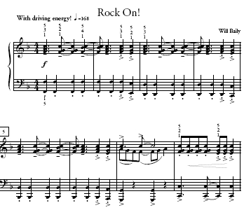 Rock On! Sheet Music and Sound Files for Piano Students